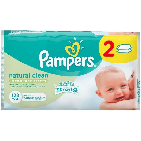 pampers natural clean chusteczki pielęgnacyjne 64 szt