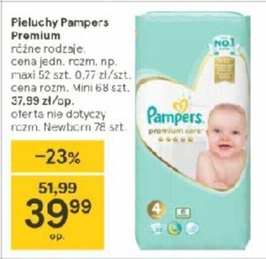 promocje pieluch pampers pants 6 tesko