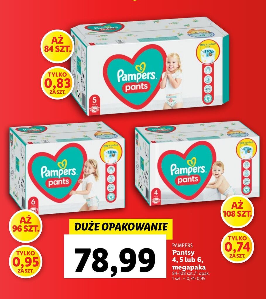 pieluchomajtki pampers 4 lidl