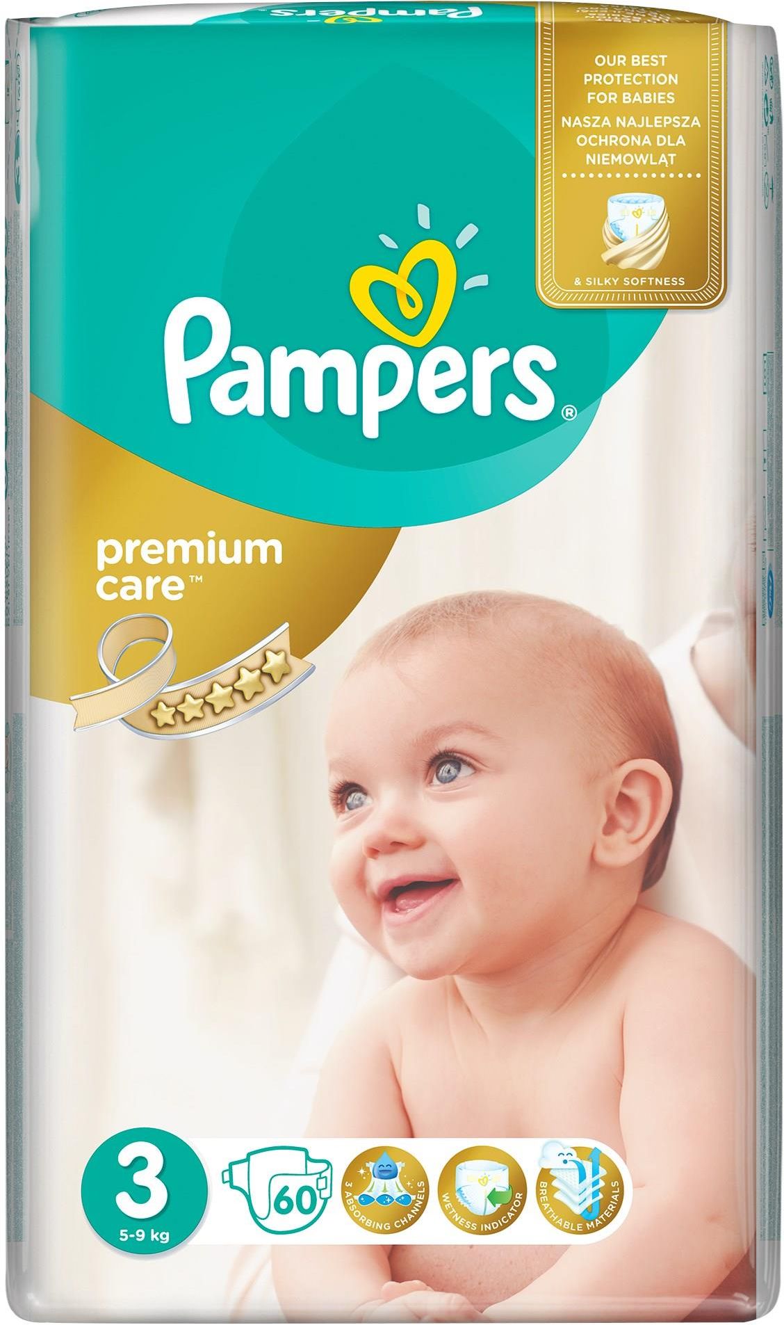 pampers premium care pieluchyi rozmiar 3 5-9kg 80 sztuk