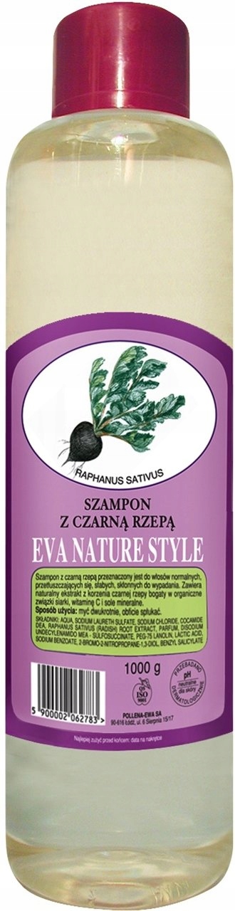 eva nature style szampon do włosów czarna rzepa