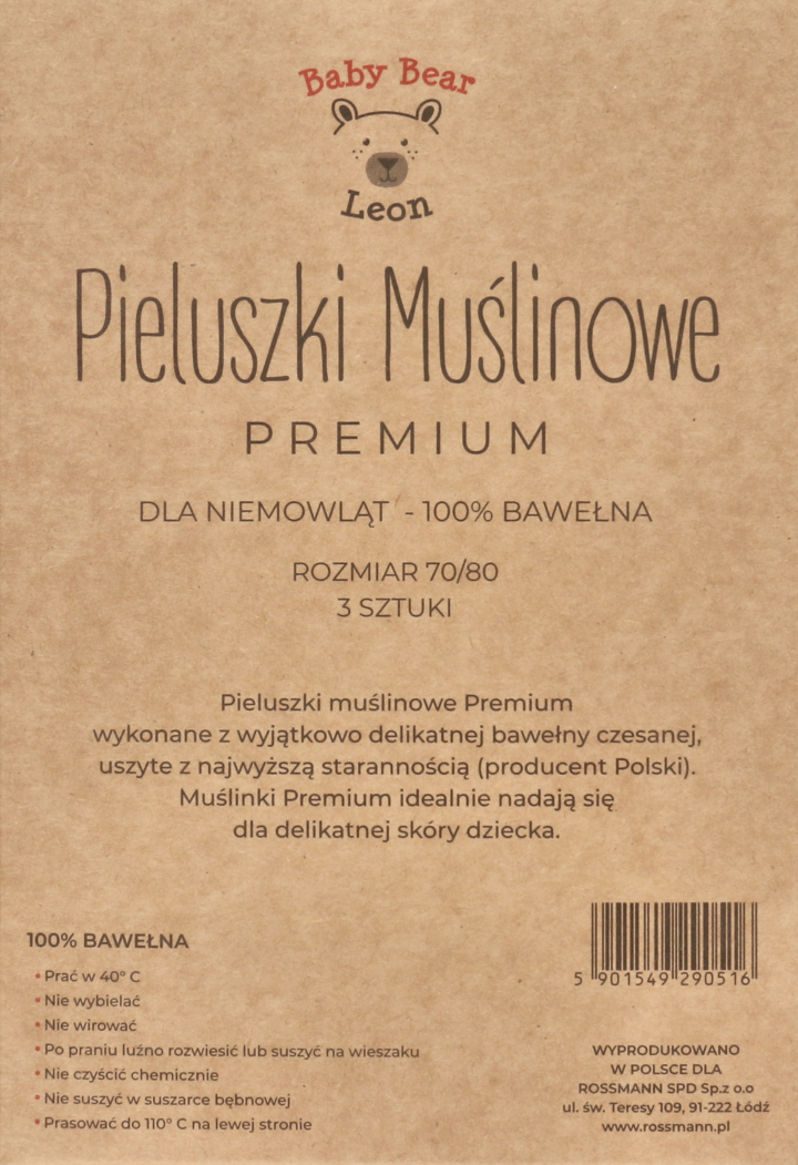 pieluszki muślinowe rossman