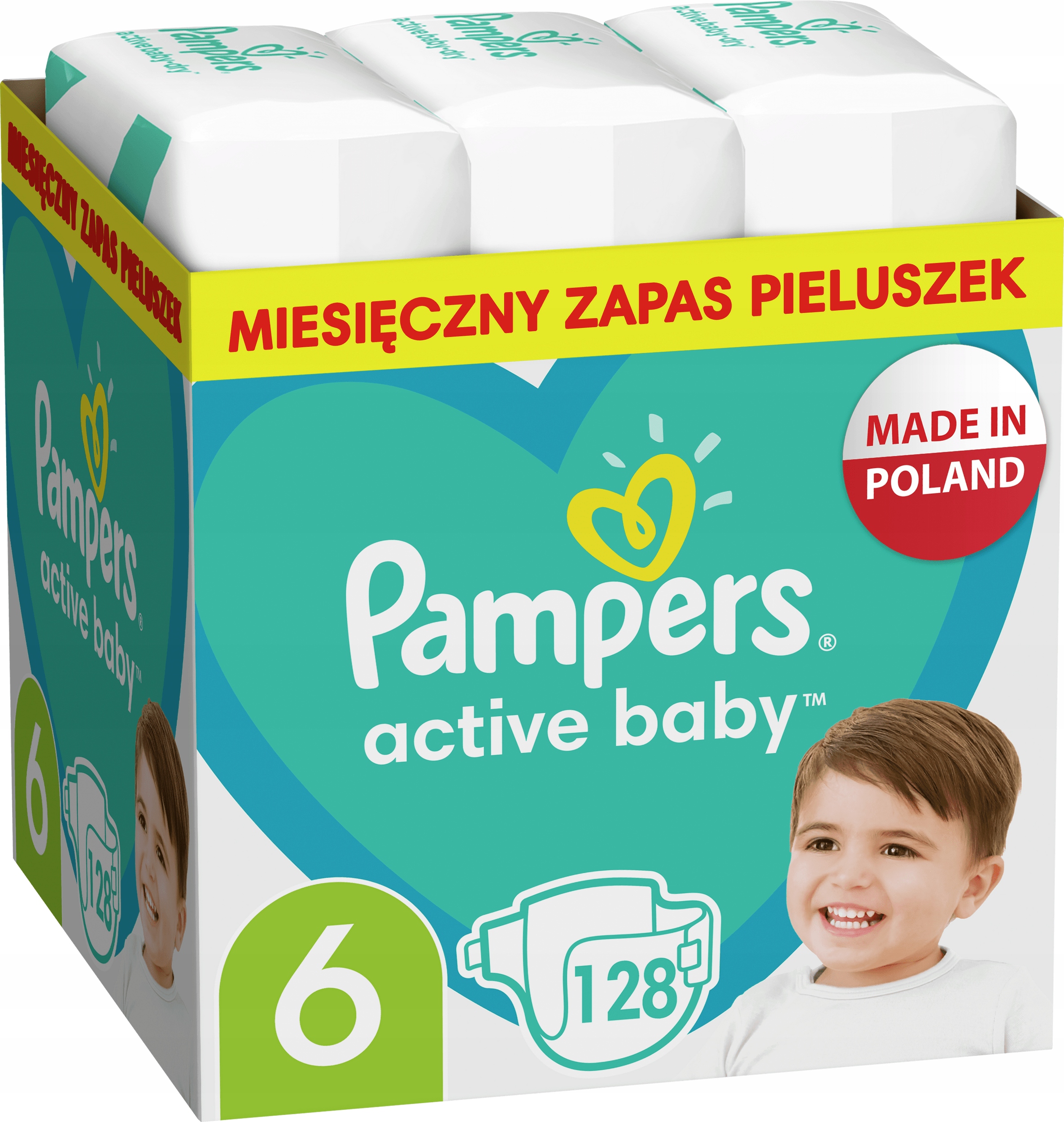 pieluchy pampers active baby 6 mb plus extra large 124