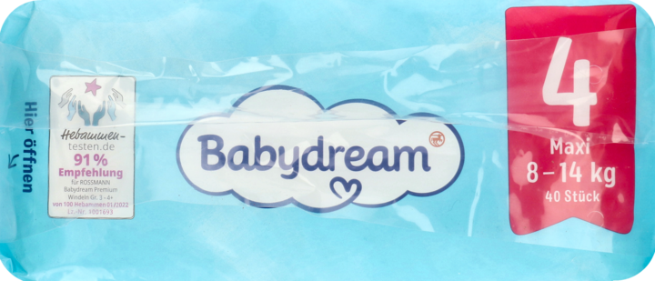 rossmann babydream pieluchy 4 maxi 8-14 kg