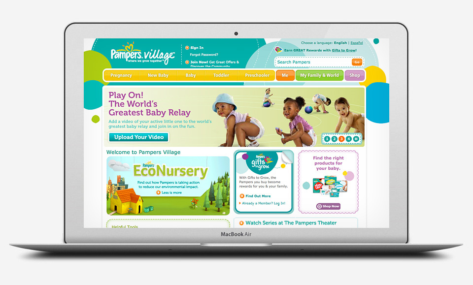 pampers village login