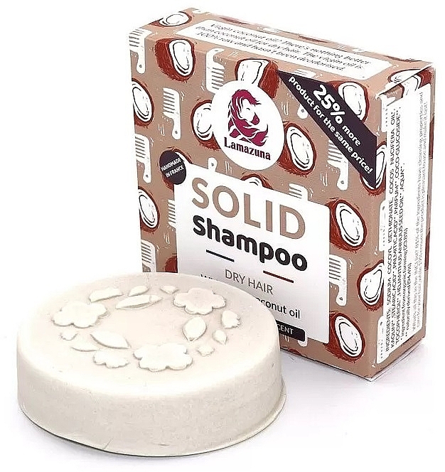 szampon w kostce do włosów suchych wanilia kokos lamazuna