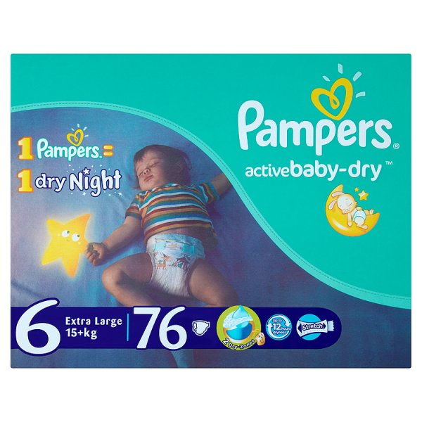 pieluchy pampers active baby giant pack 6 extra