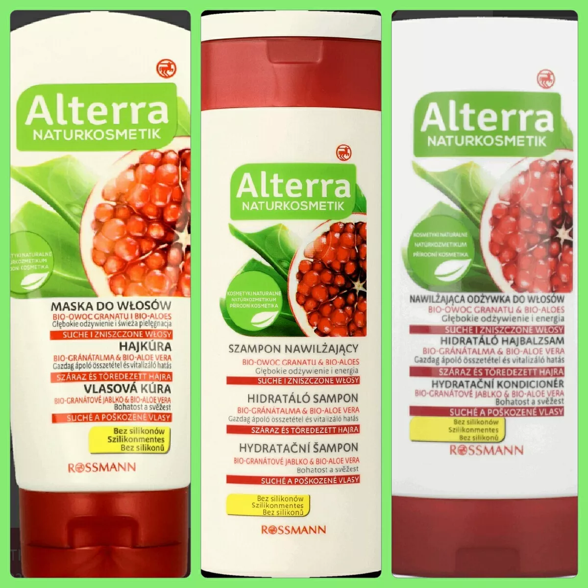 szampon nawilżający bio-owoc granatu& bio-aloes alterra naturkosmetik
