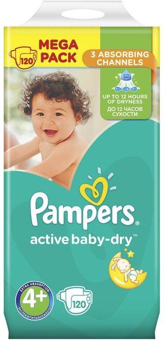 pampers active baby-dry pieluszki 4+ 120