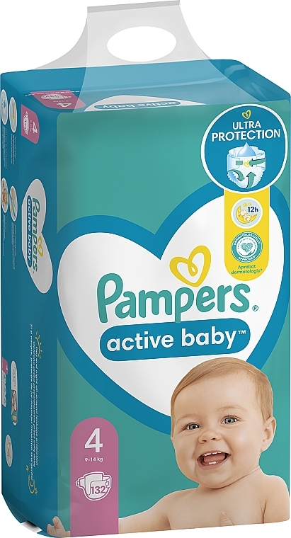 pampers active baby 4 132 szt