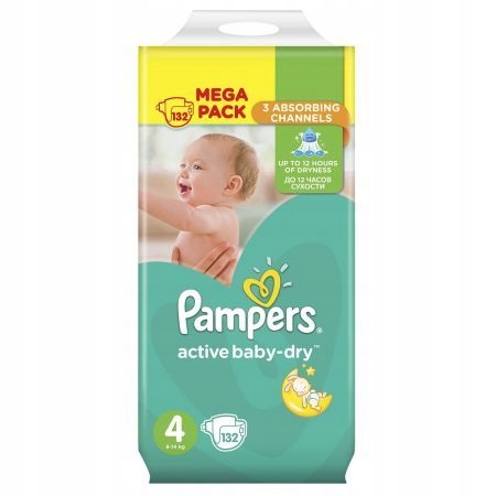 pieluchy pampers active baby dry 4 maxi