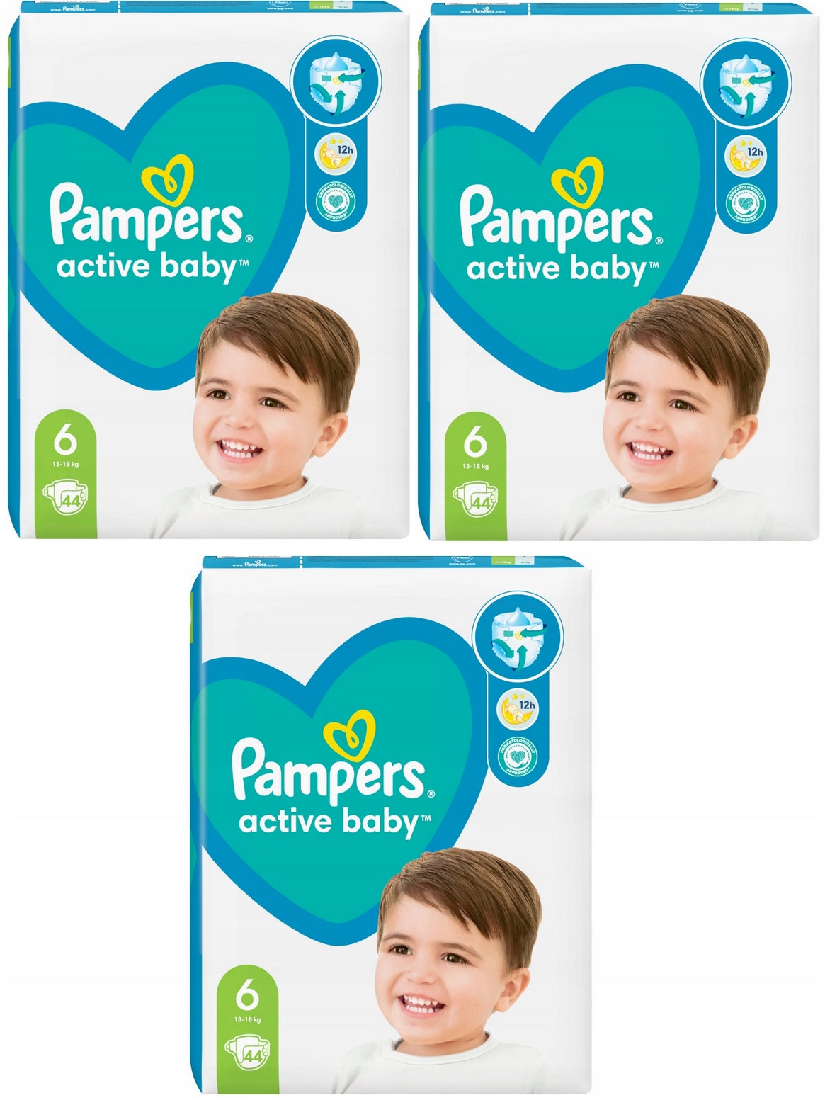 allegro pampers active baby 132 szt