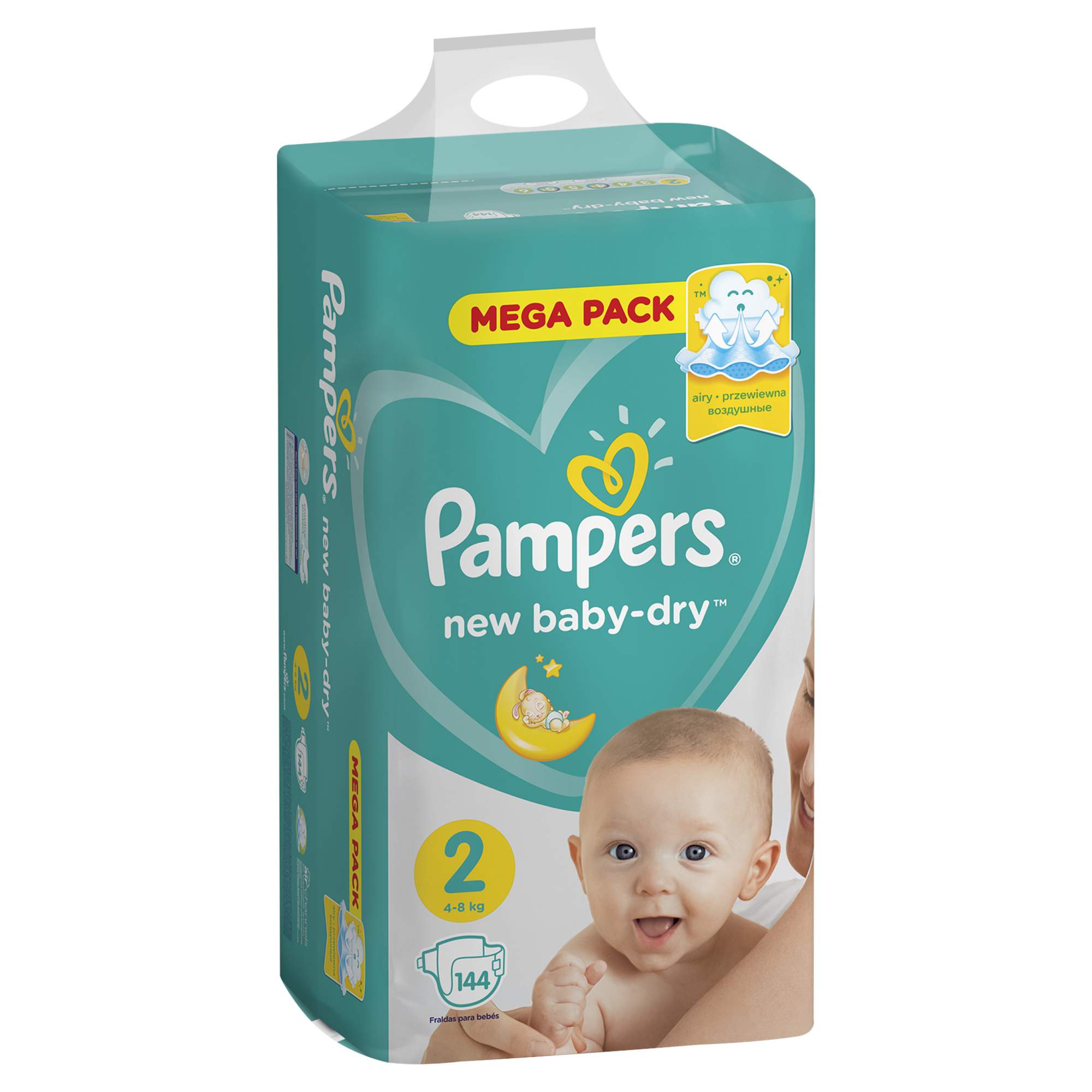 pampers new baby-dry rozmiar 2 mini 144 cena