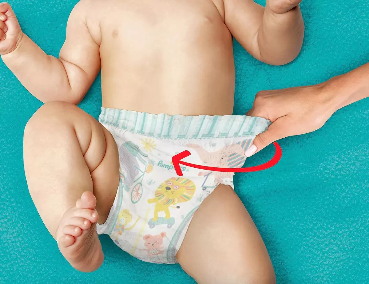 screwed plastic toy in pampers
