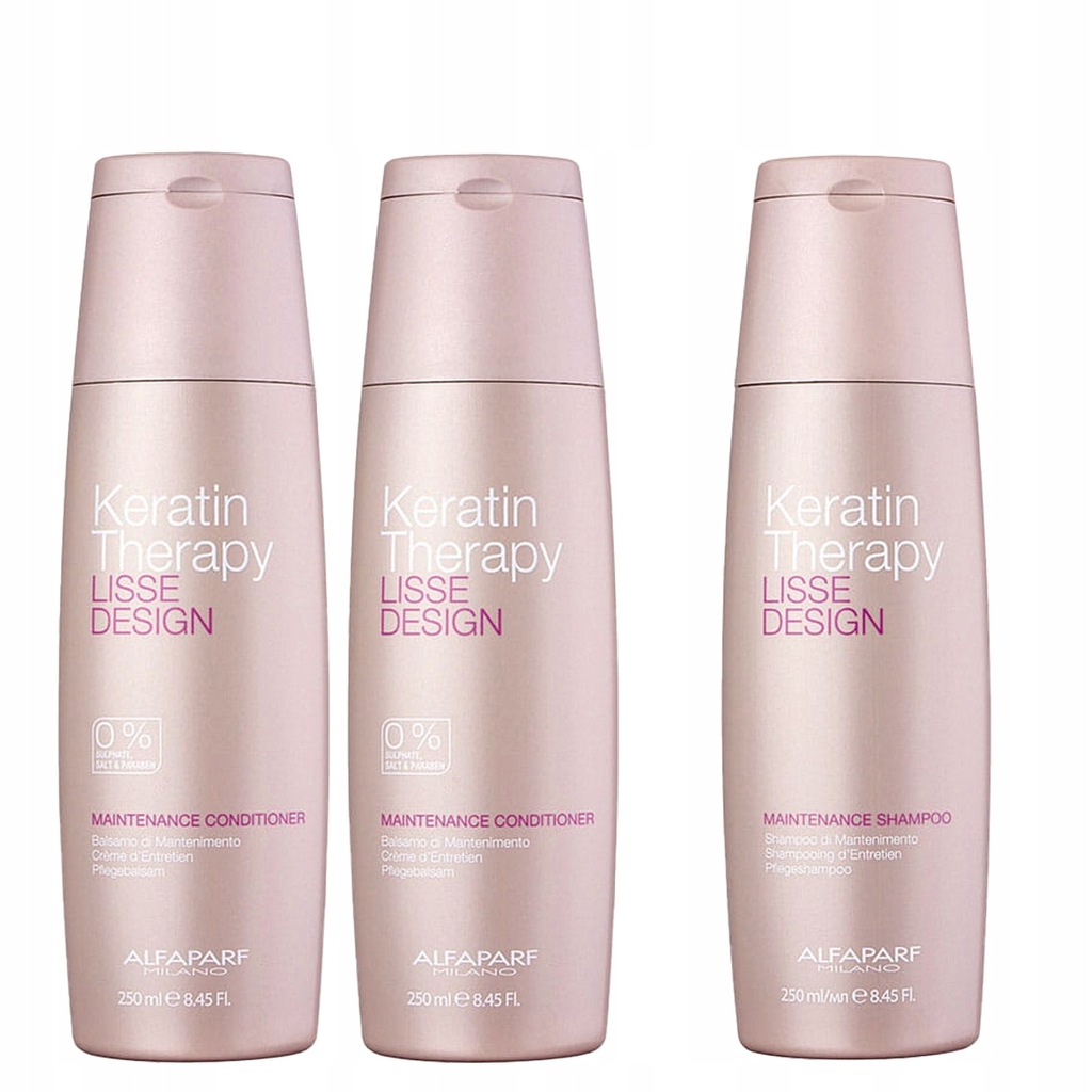 2x alfaparf lisse design keratin szampon odżywka