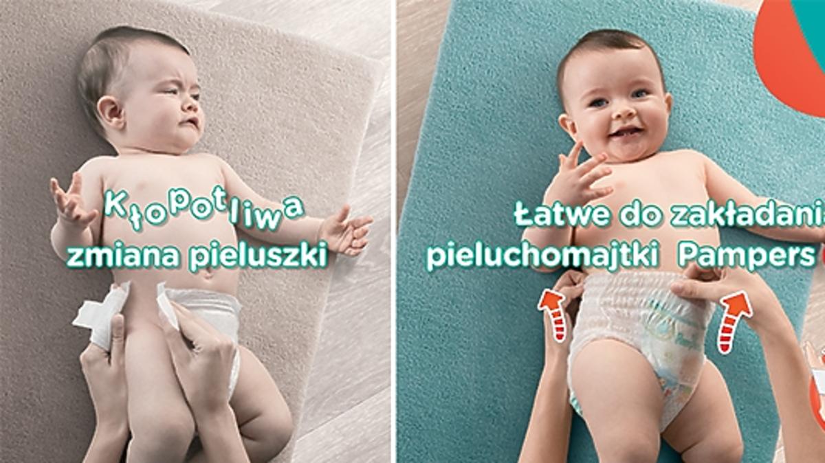 pampersy pampers zalozone na dziecko z wierceniem