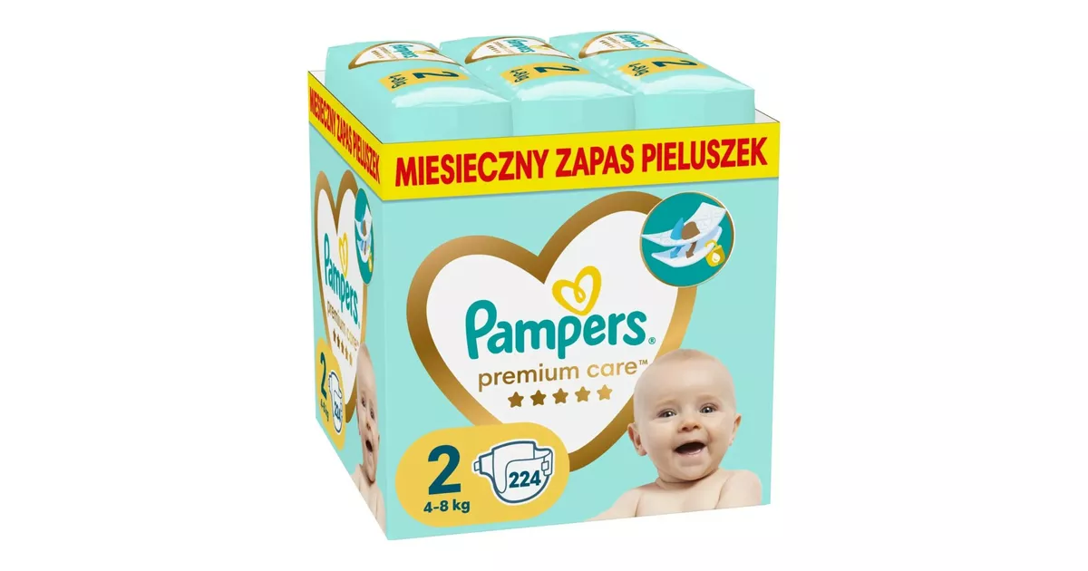 pampers premium cre zielone i biale