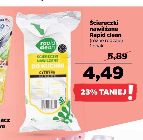 rapid clean chusteczki nawilżane zielone