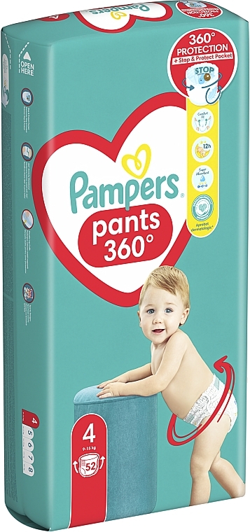 pampers pants pieluchomajtki 9-15kg 4+ opakowanie 52szt