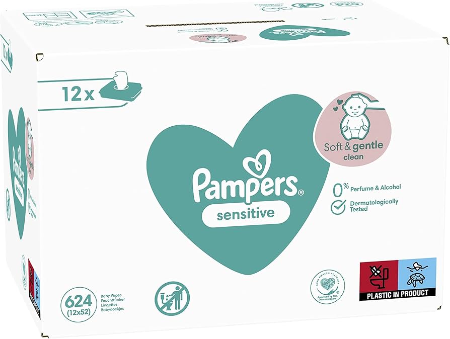 pampers sensitive 12x52