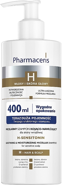 micelarny szampon kojąco-nawilżający h sensitonin pharmaceris