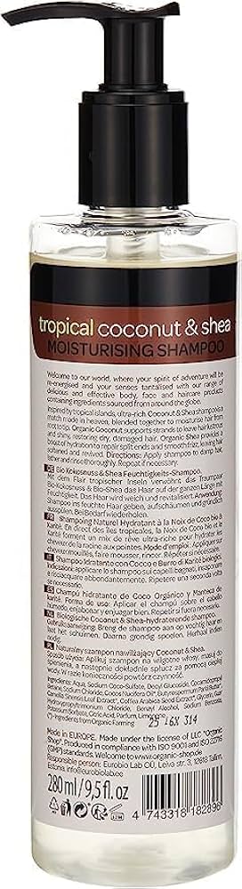 organic shop nawilżająca odżywka do włosów coconut&shea 280 ml