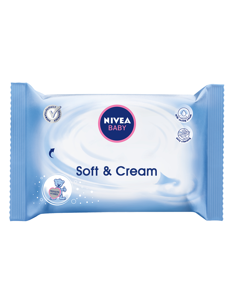 nivea baby chusteczki nawilżane soft & cre