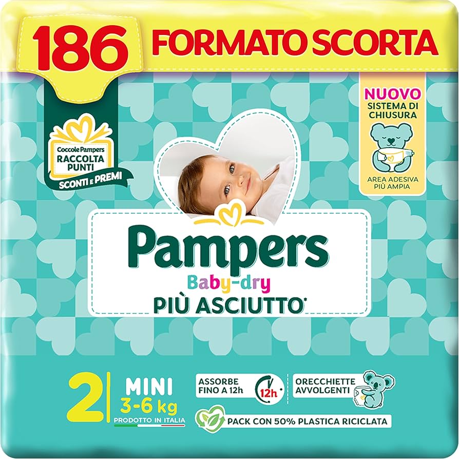 pampers pieluszki 2 new baby dry mini 3-6kg