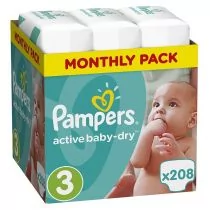 pampers active baby 3 midi 208 szt