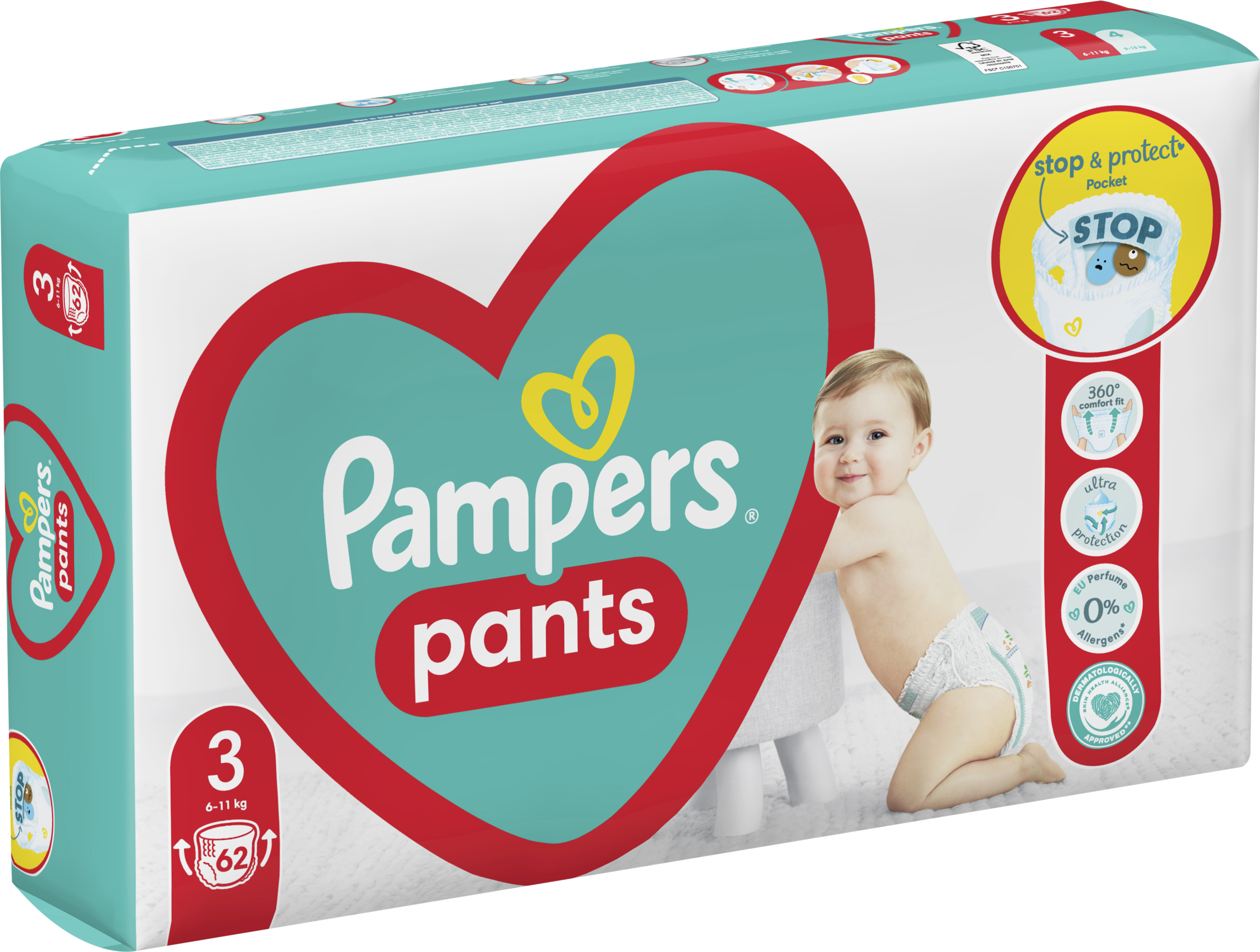 pieluchomajtki pampers 3 naklejka z tylu