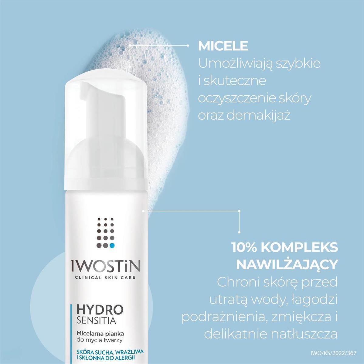 iwostin hydro sensitia pianka micelarna do mycia twarzy 165ml