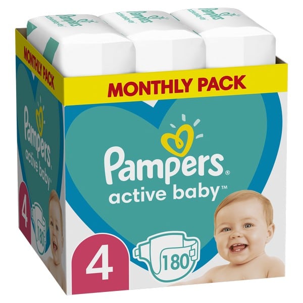 pampers active baby 4+ monthly pack