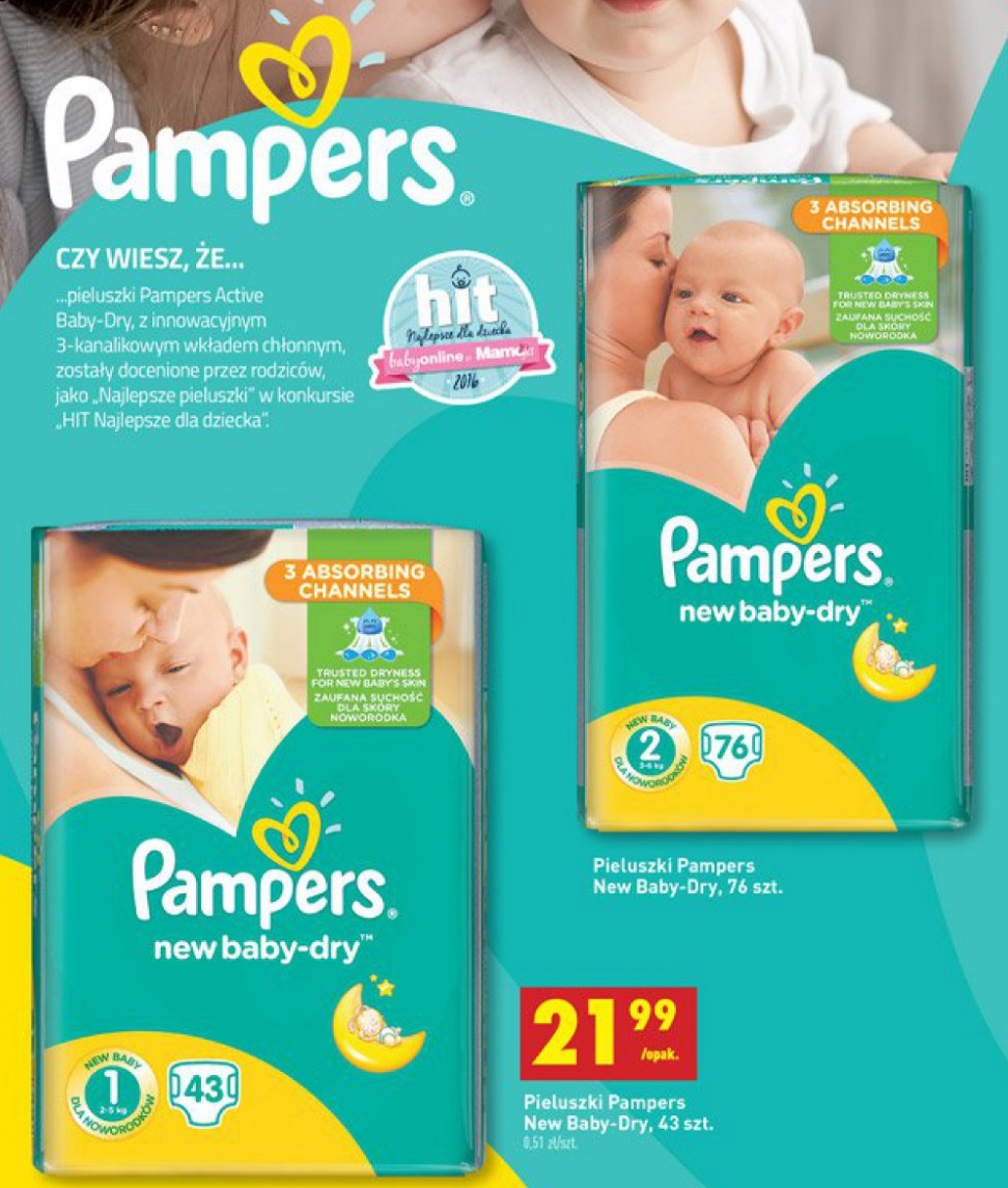 pampers new baby dry biedronka