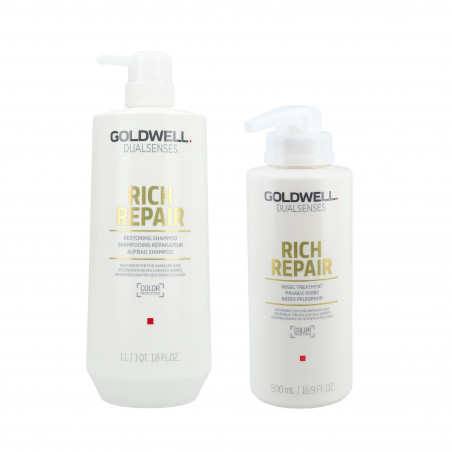 goldwell dualsenses rich repair szampon 1000 ml kuracja 500 ml