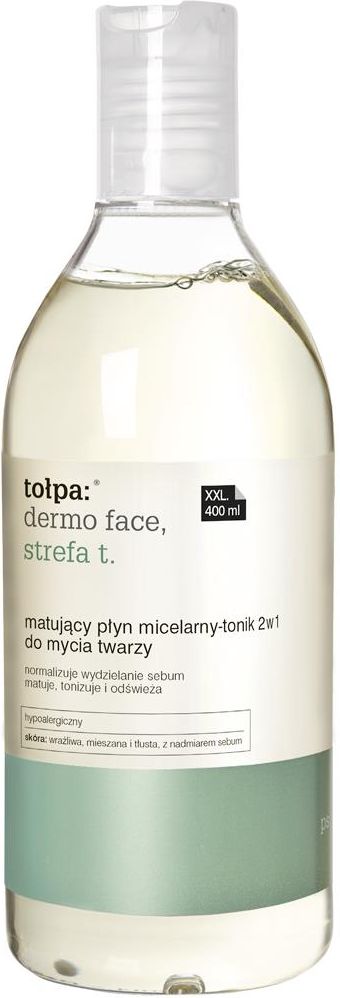 matujący płyn micelarny-tonik 2w1 do mycia twarzy 400ml clean bebeauty