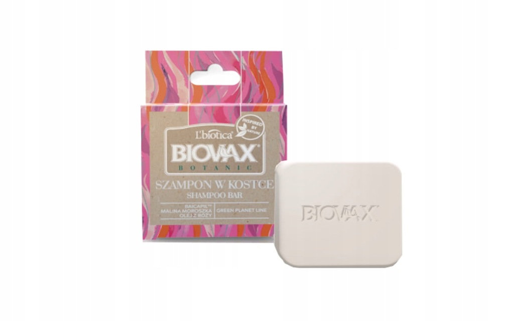 biovax botanic szampon w kostce malina moroszka i baicapil 82g