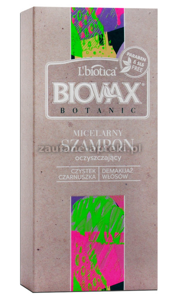 lbiotica biovax botanic micelarny szampon oczyszczający czystek i czarnuszka