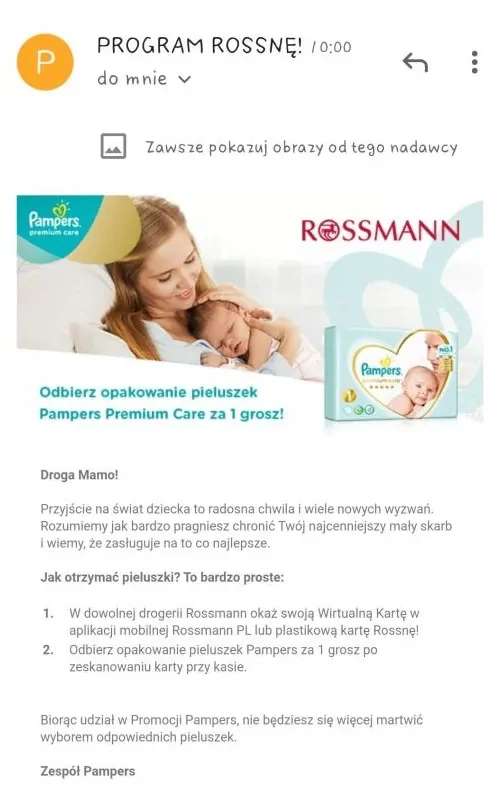 rossmann pampers cena