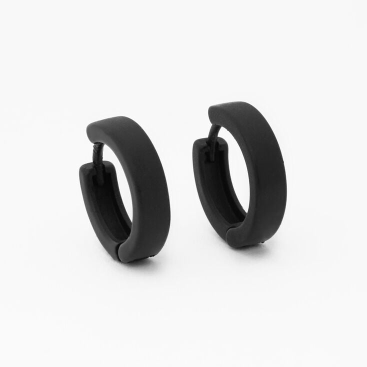 black huggie earrings