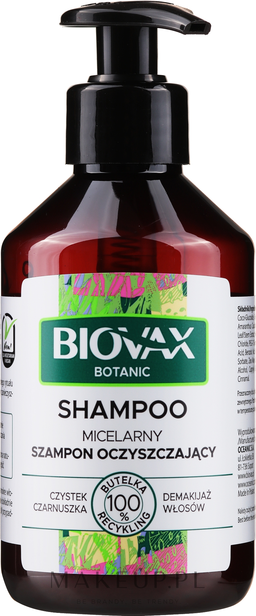 biovax botanic szampon micelarny czystek i czarnuszka