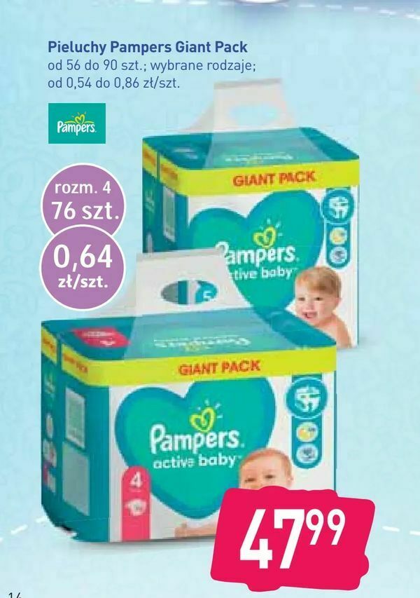 stoktotka pieluchomajtki pampers