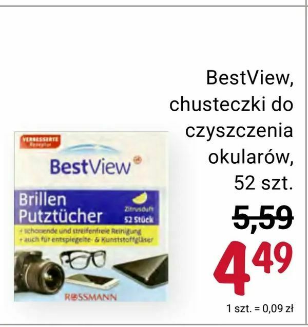 chusteczki nawilżane do okularów rossmann