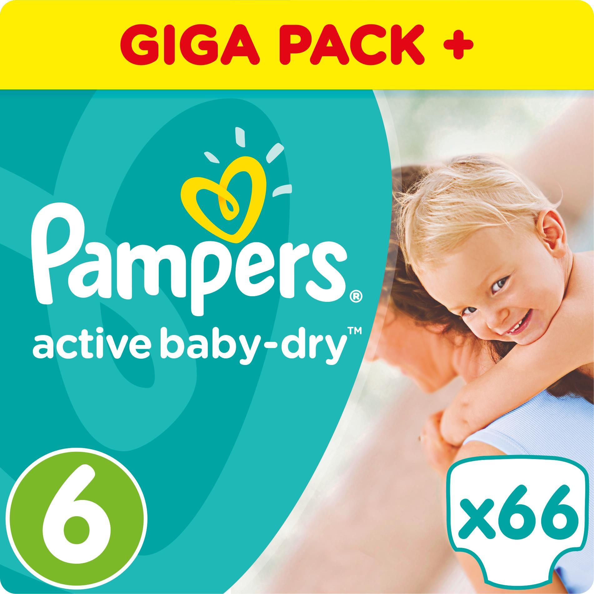 pampers pieluchy active baby 6 extra duże 66 szt