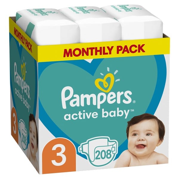 pampers active baby dry 208 szt