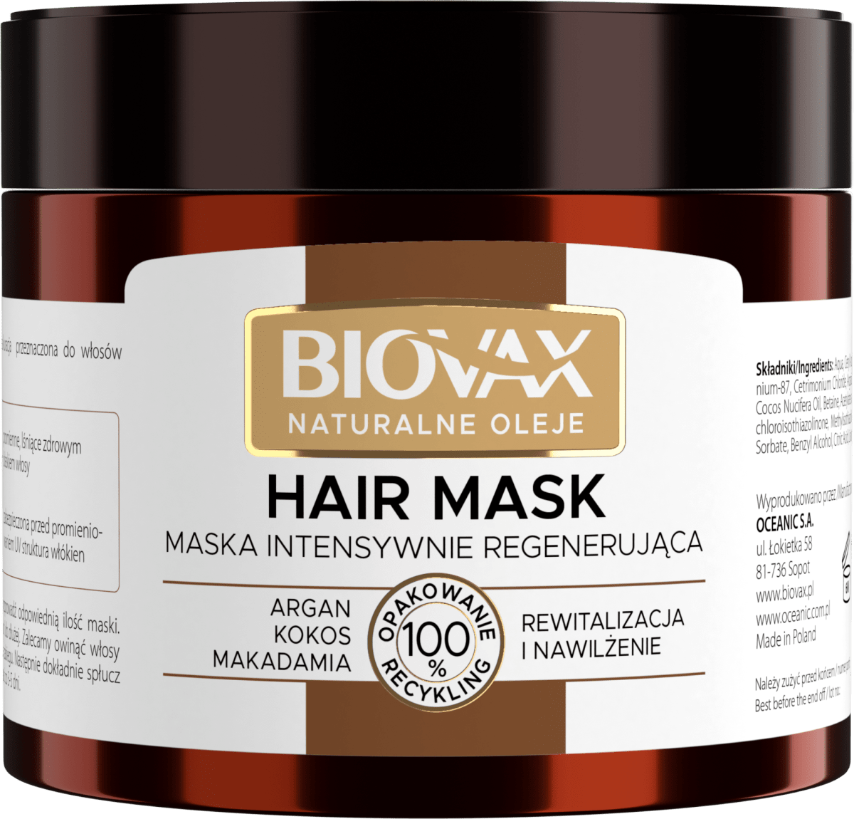 bioaktive maska do włosów zniszczonych z olejem lnianym