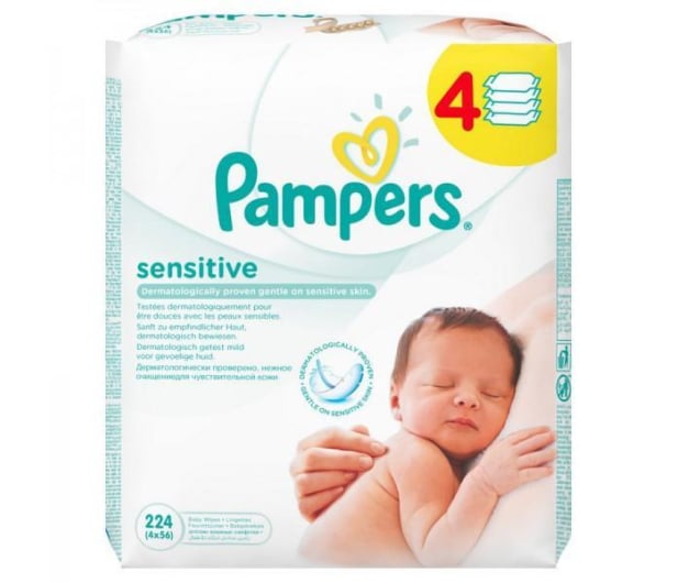 pampers sensitive chusteczki nawilżane 4x56 sztuk