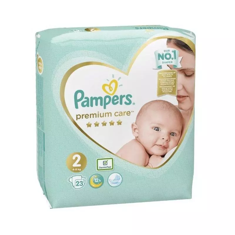 pampers premium 2 mini białe i zielone