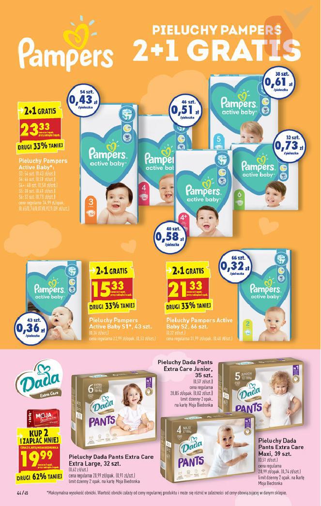 pieluchy pampers 3 biedronka cena