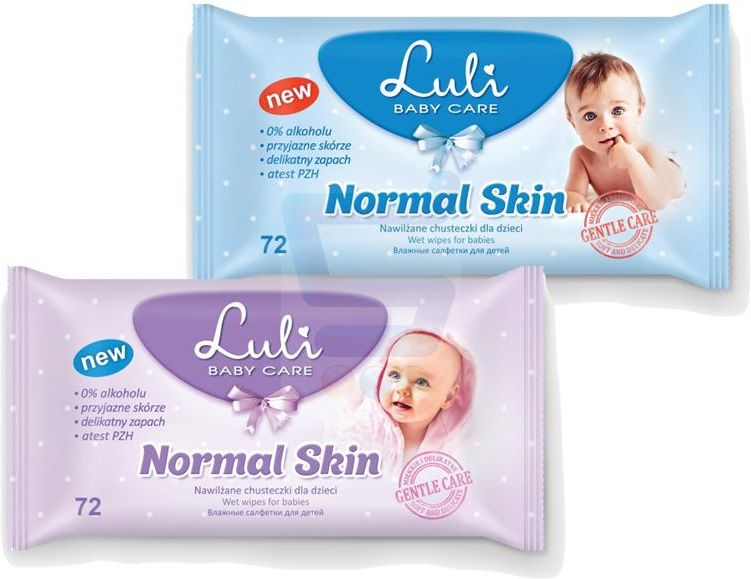 luli baby care nawilżane chusteczki normal 72 sztuki