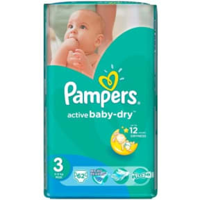 pampers active baby 3 62 szt